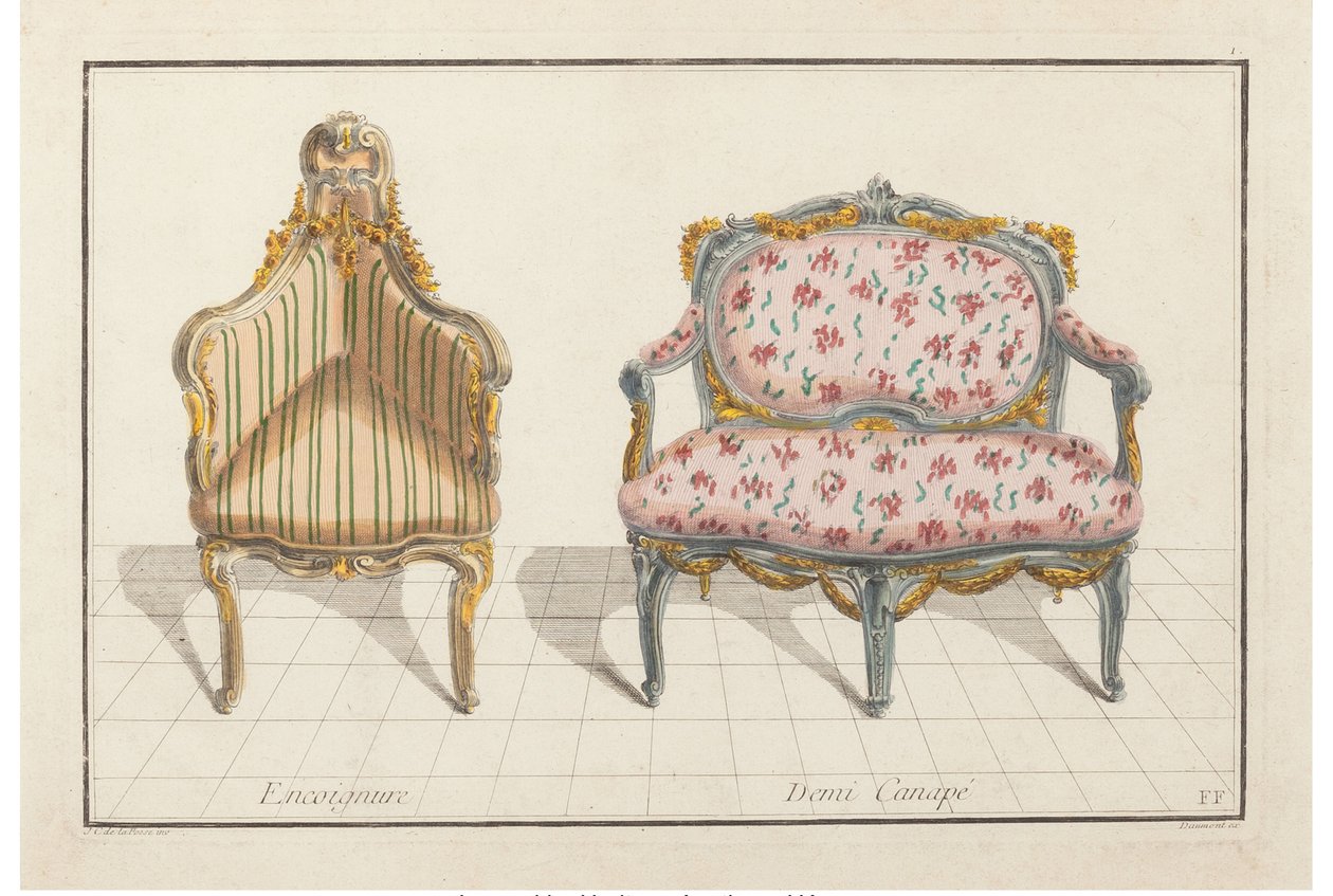 Encoignure, Demi Canapé. Nouvelle Iconologie Historique ou Attributs Hierogliphyques, ca. 1768 von Jean Charles Delafosse