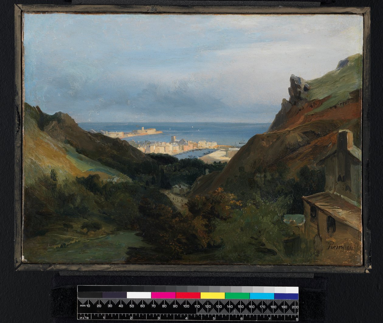 Italienische Landschaft mit Blick auf einen Hafen, vor 1875 von Jean Charles Joseph Rémond