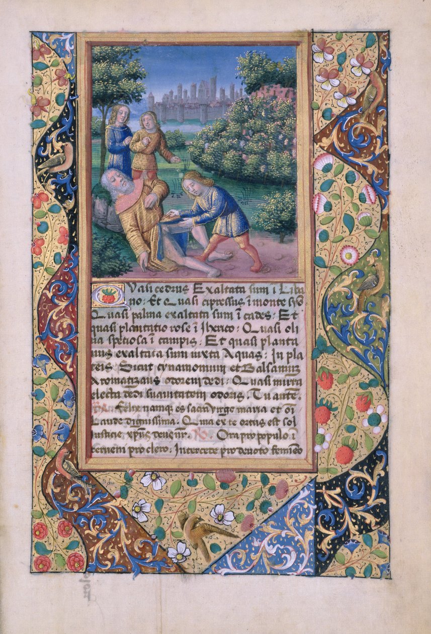 Ms Lat. Q.v.I.126 fol.17 Die Trunkenheit Noahs, aus dem Stundenbuch von Louis d