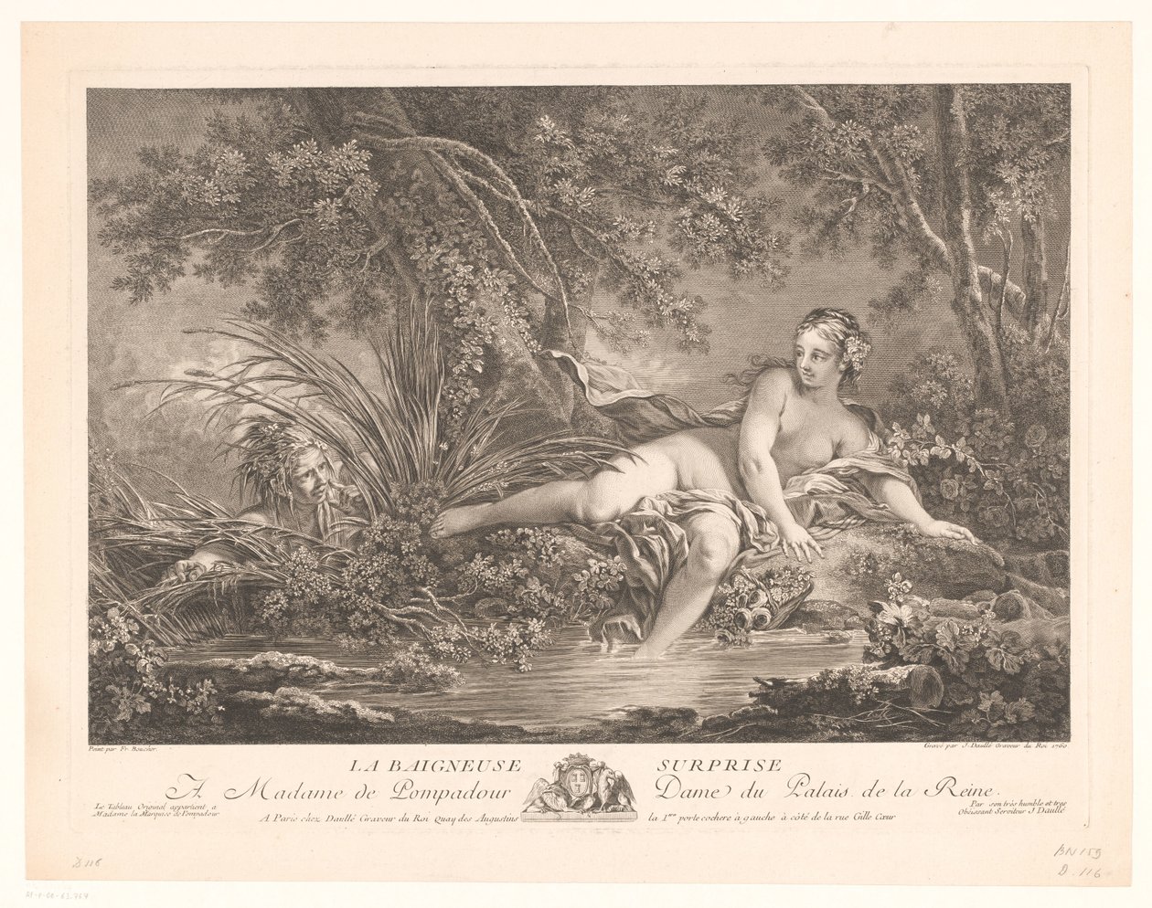 Überraschte Badende an einem Teich von Jean Daullé