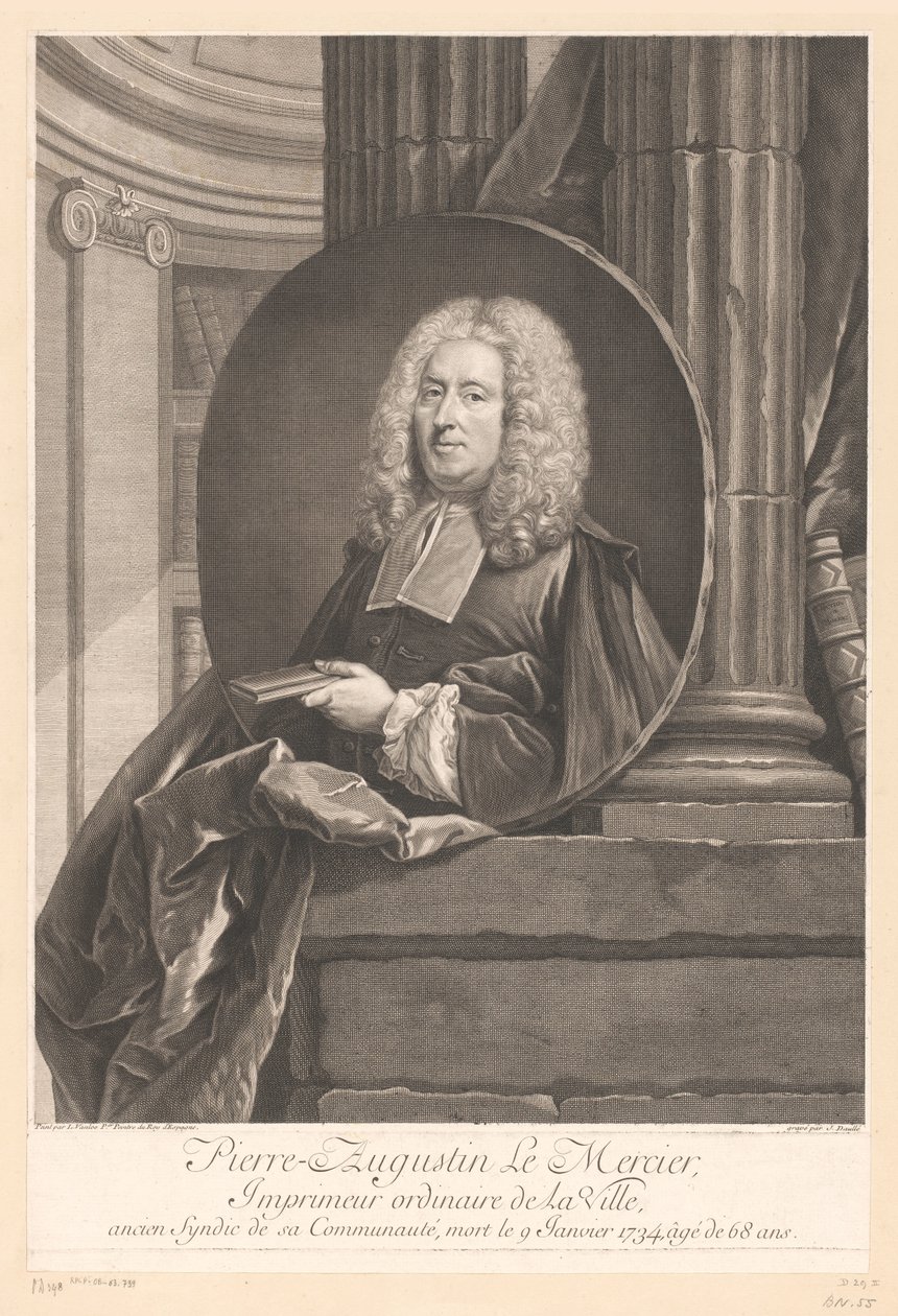 Porträt von Pierre-Augustin Le Mercier von Jean Daullé