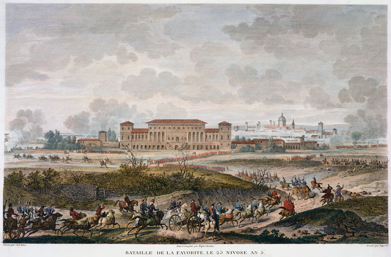 Die Schlacht von La Favorite, Italien, 25. Nivose, Jahr 5 Januar 1797 von Jean Duplessis Bertaux
