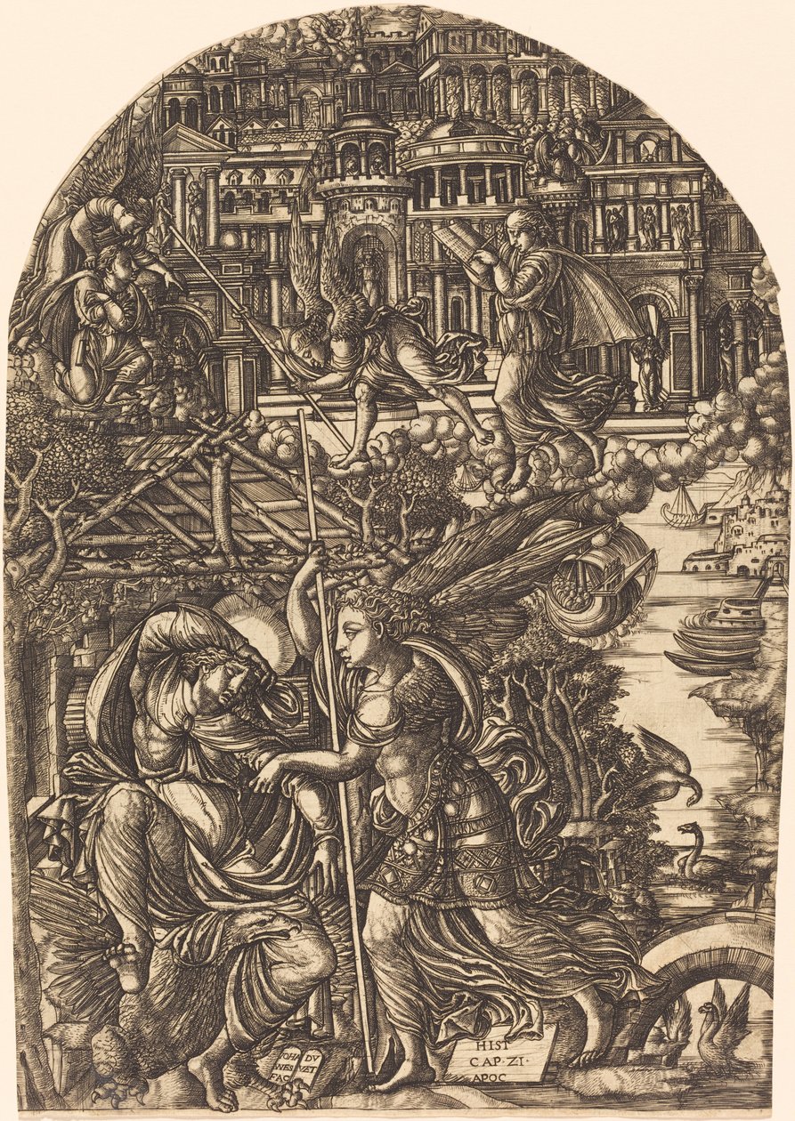 Der Engel zeigt dem Heiligen Johannes das neue Jerusalem von Jean Duvet