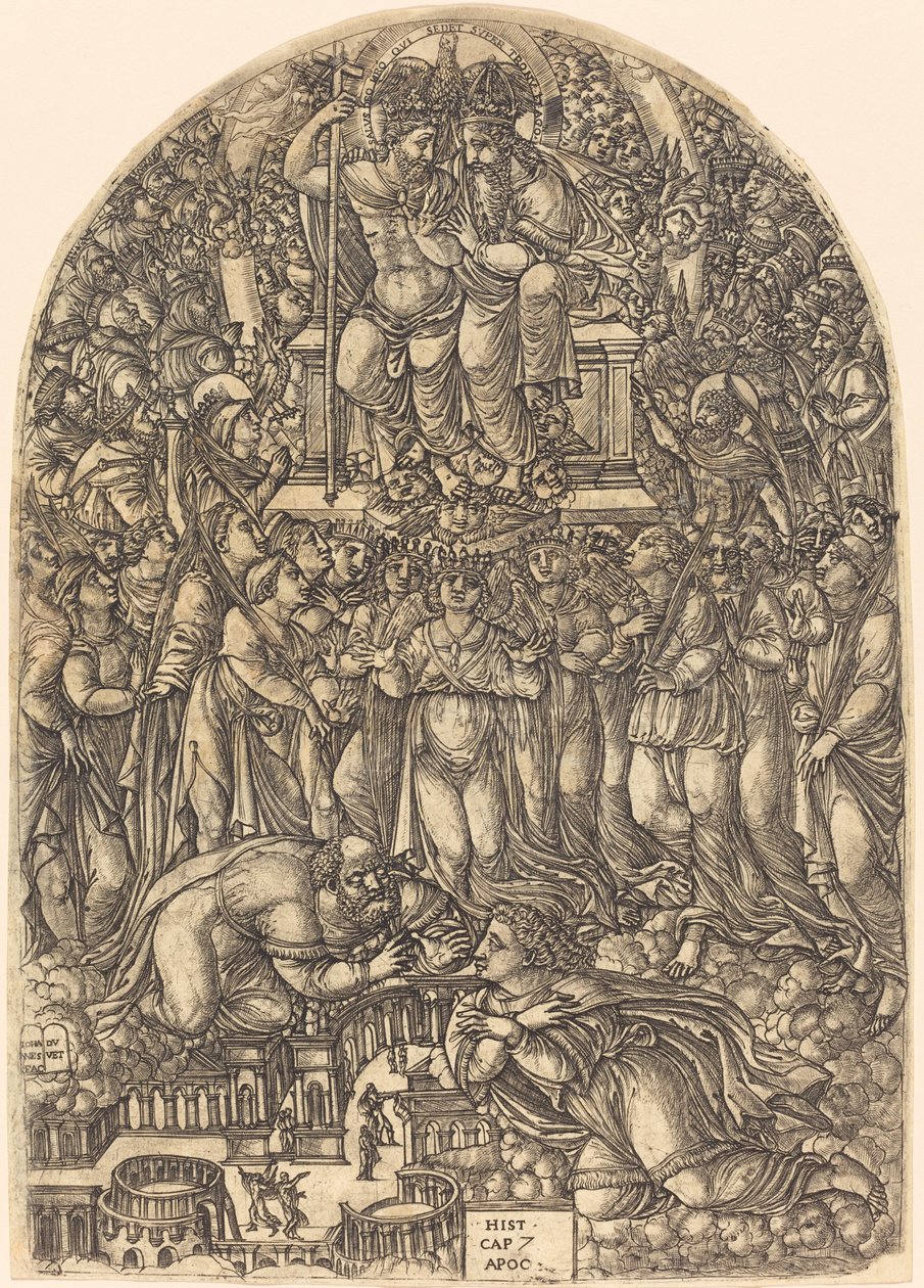 Die Menge, die vor dem Thron steht von Jean Duvet