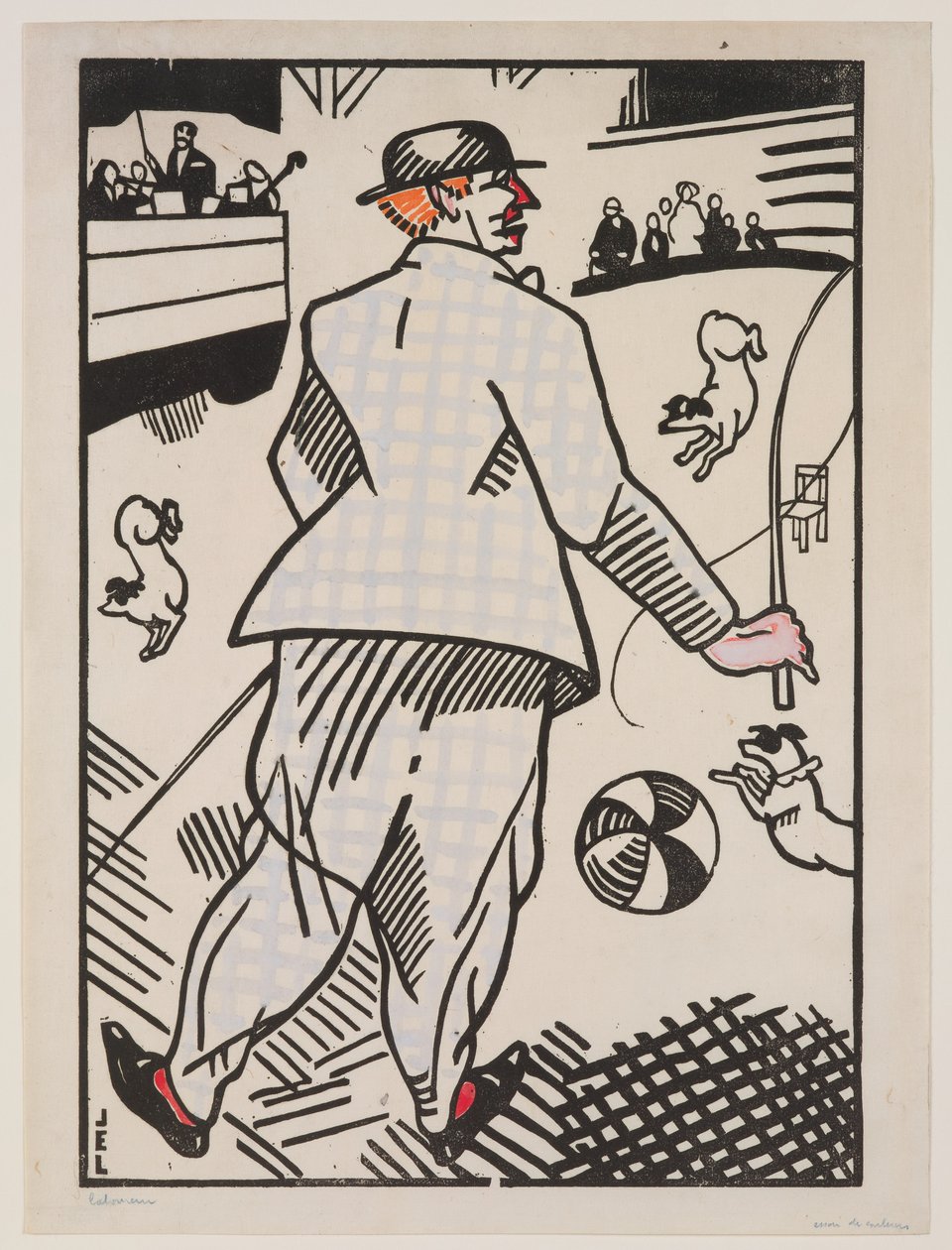 Clown mit Hunden von Jean Emile Laboureur