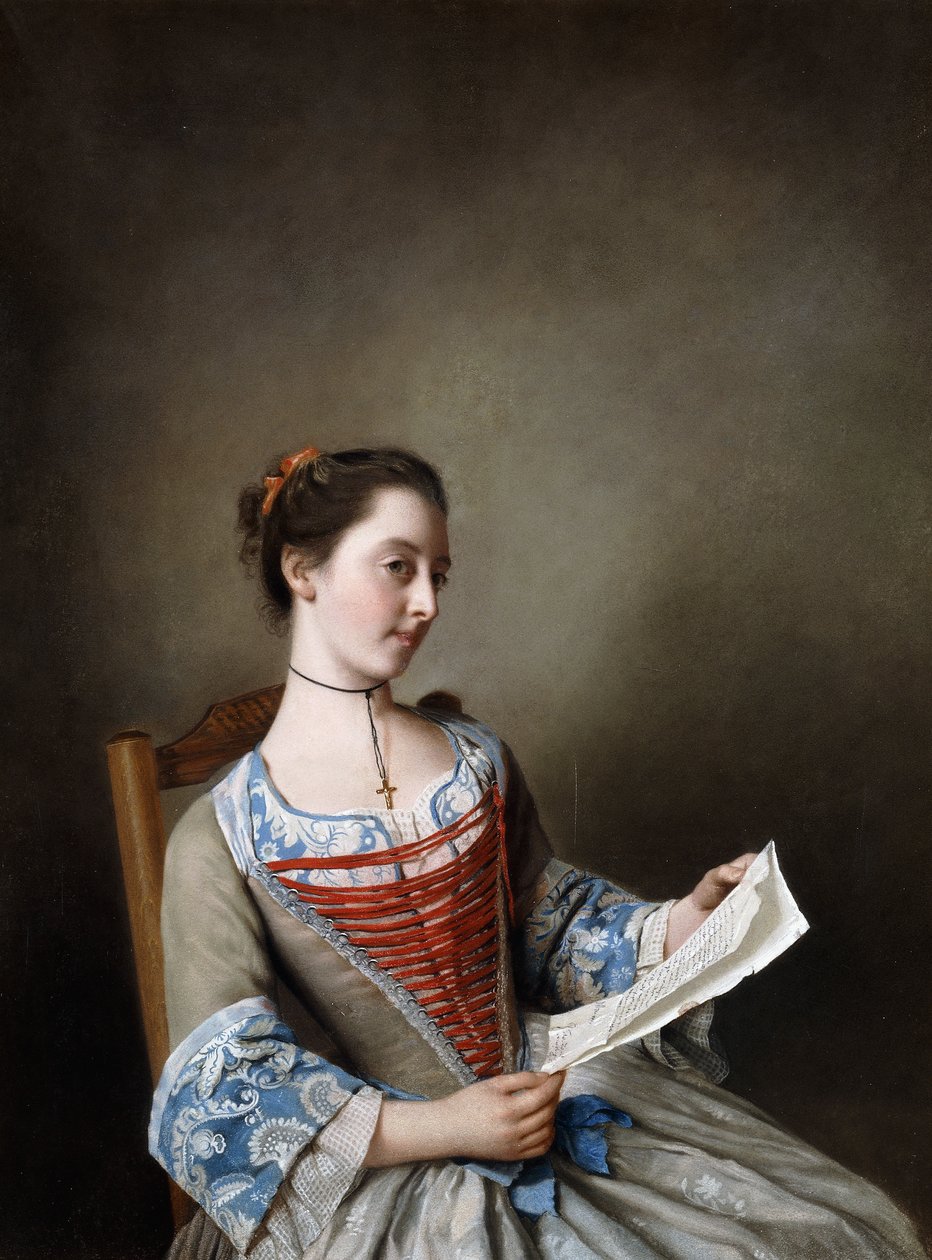La Belle Liseus: Porträt von Miss Susanna Lewis, sitzend, im Kostüm einer Lyonnaiser Bäuerin von Jean Étienne Liotard