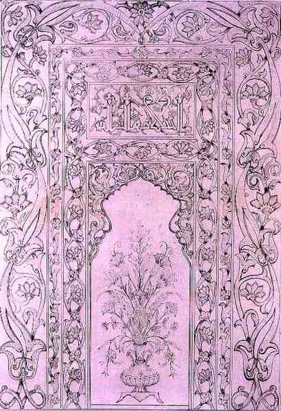 Fliesenpaneel aus der Blauen Moschee in Täbris, Persien, aus 