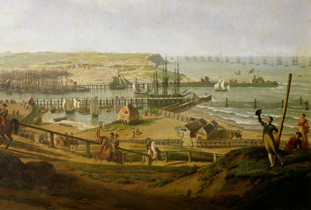 Napoleon besucht das Lager in Boulogne im Juli 1804 (Detail), 1806 von Jean Francois Hue
