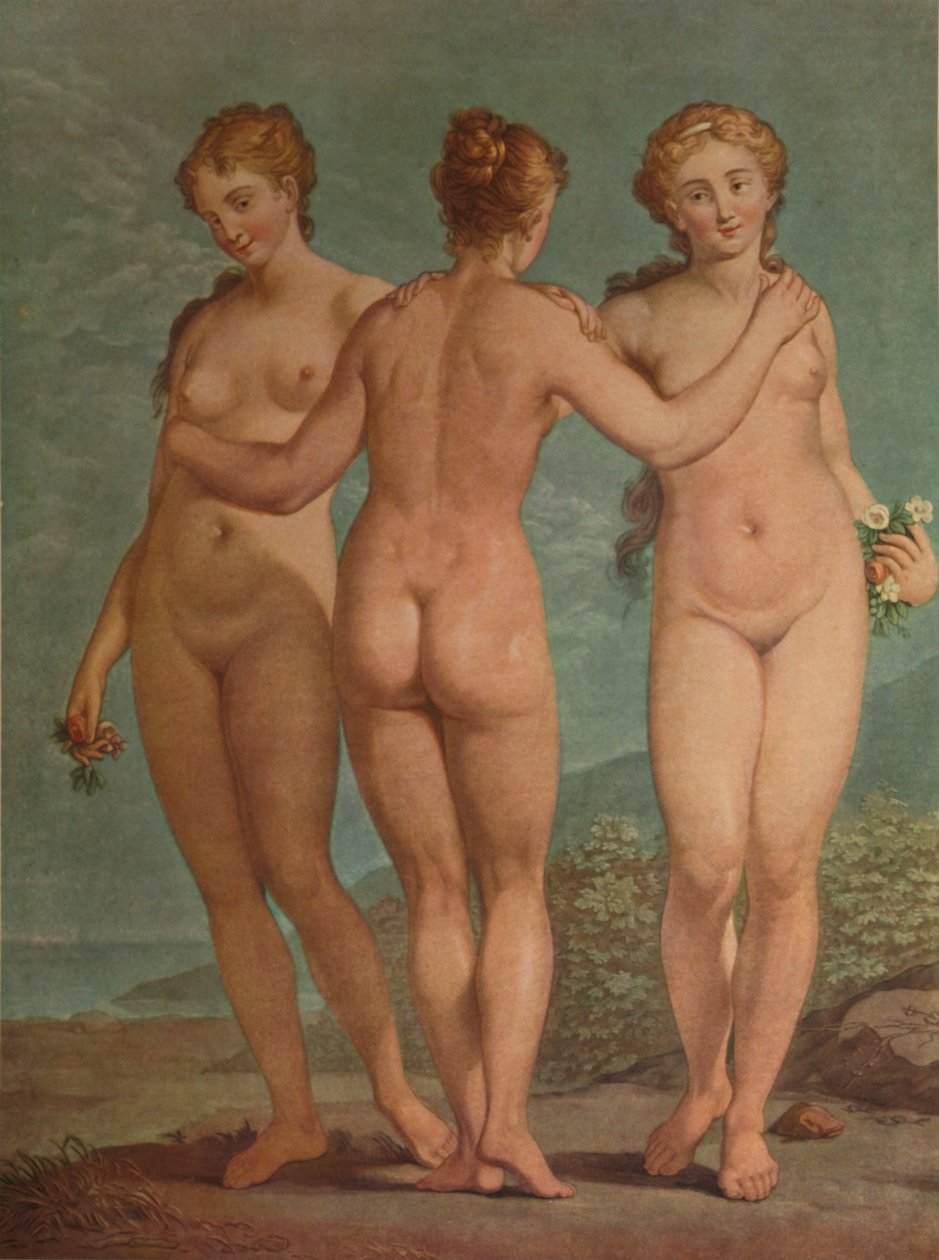 Les Trois Graces, Die drei Grazien, ca. 1785, 1913 von Jean Francois Janinet