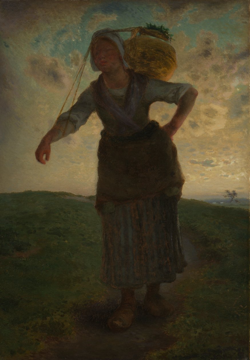 Eine normannische Milchmagd in Greville, 1871 von Jean Francois Millet