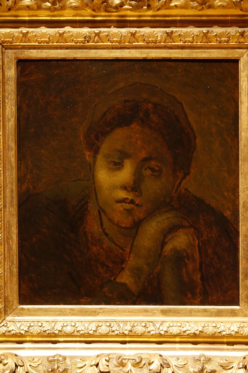 Hirte, der sich auf ihren Stock stützt, 1872 von Jean Francois Millet