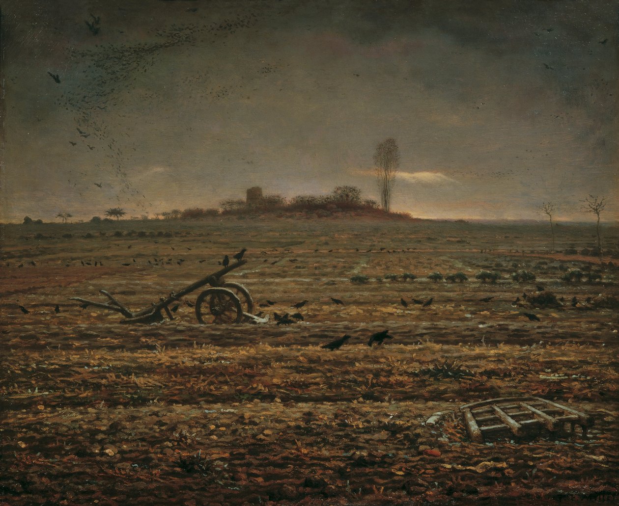 Die Ebene von Chailly mit Egge und Pflug, 1862 von Jean Francois Millet