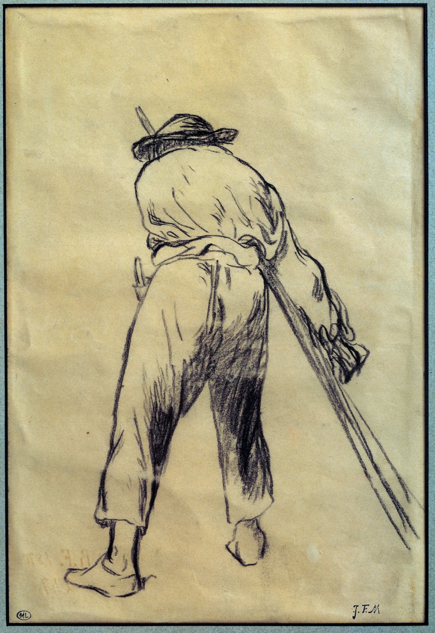 Der Schnitter (Zeichnungsvorbereitung) von Jean Francois Millet