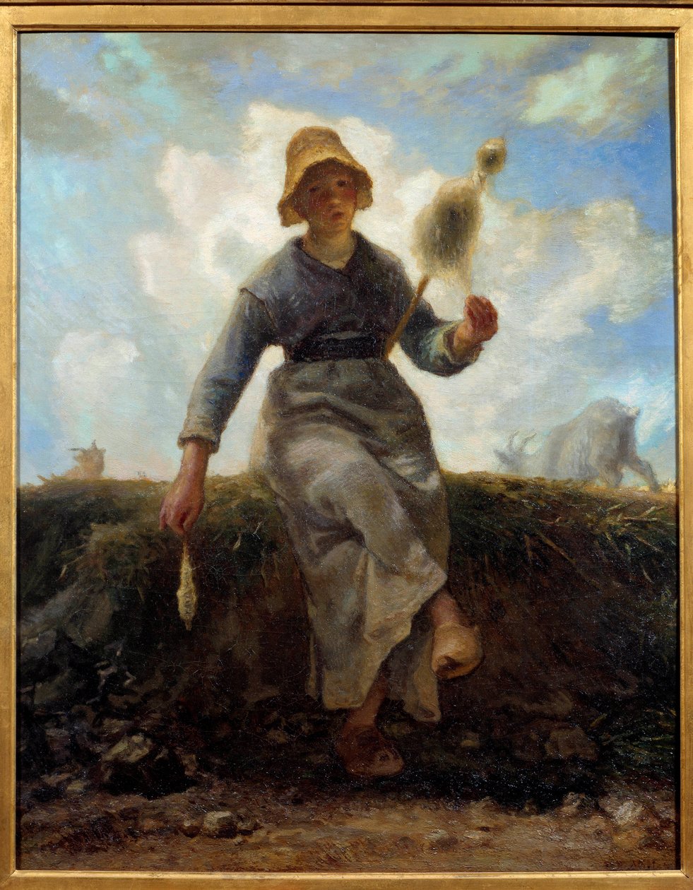 Die Spinnerin, auvergnatische Ziegenhirtin von Jean Francois Millet