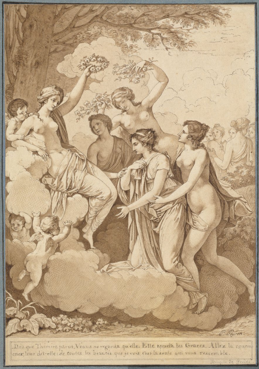 Venus und die Grazien krönen Thémire von Jean François Pierre Peyron