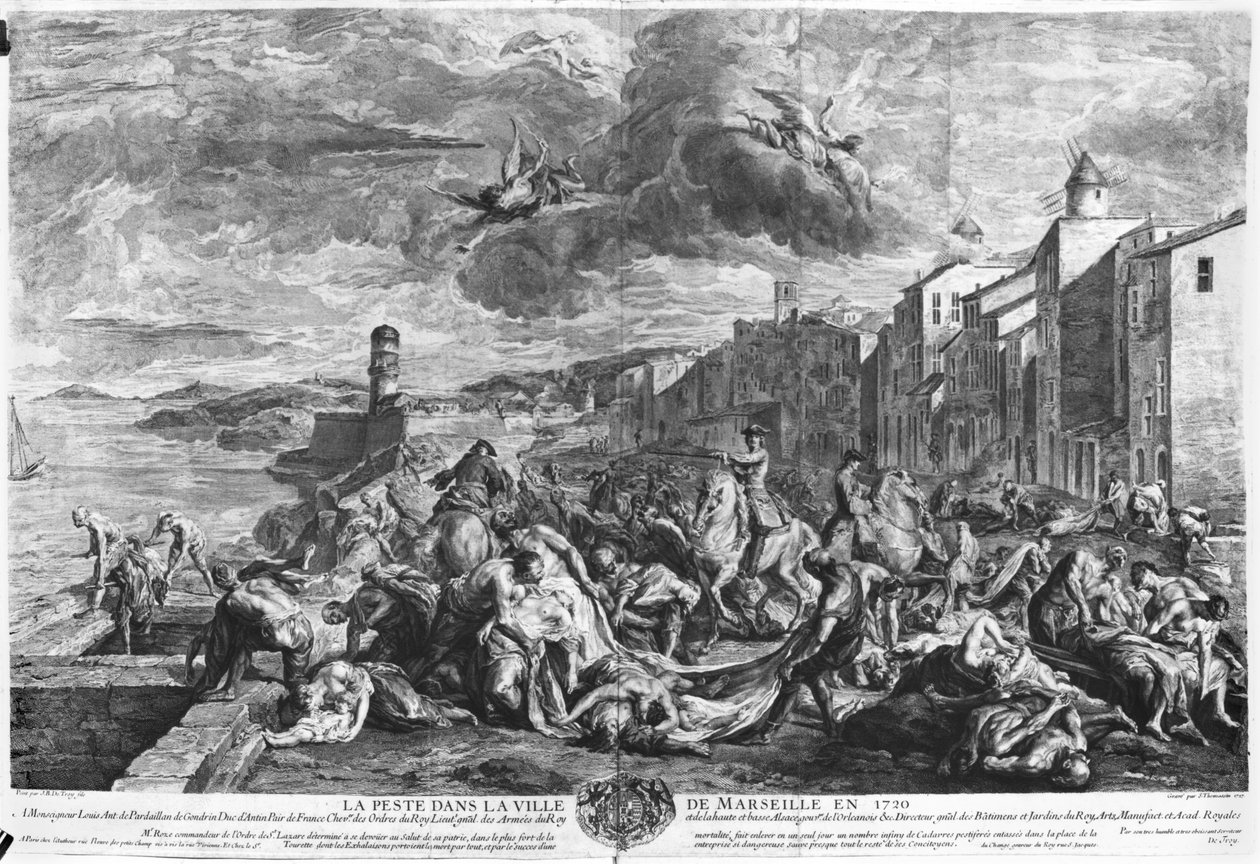Die Pest von 1720 in Marseille, graviert von Simon Thomassin (1655-1733) 1727 (Gravur) von Jean Francois de (after) Troy