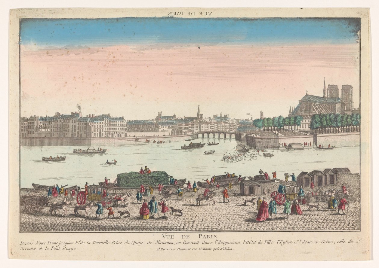 Ansicht der Stadt Paris vom Quai de Miramion (Vue de Paris) von Jean François Daumont