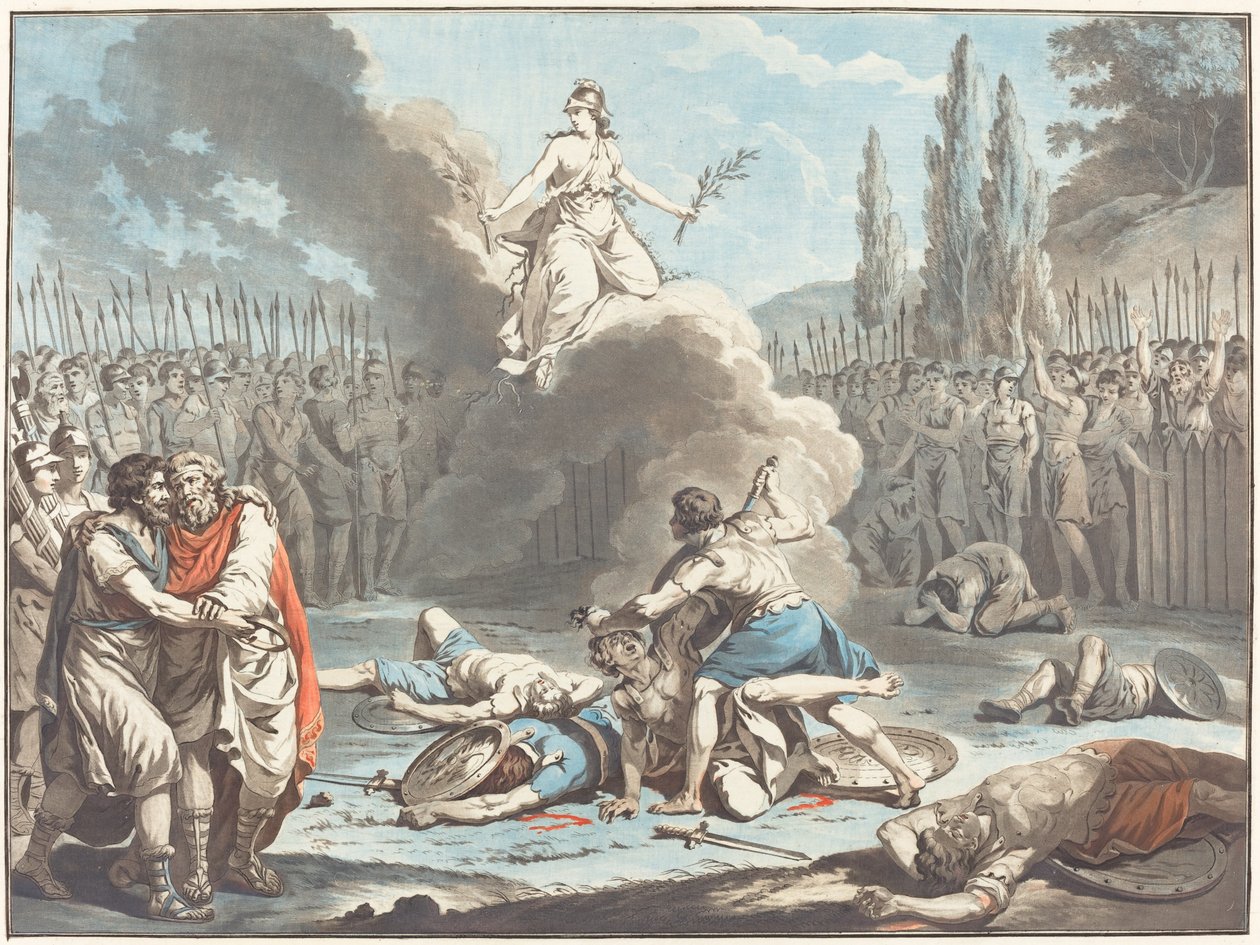 Der Kampf der Horatier und der Kuratier von Jean François Janinet after Jean Jacques François Le Barbier I