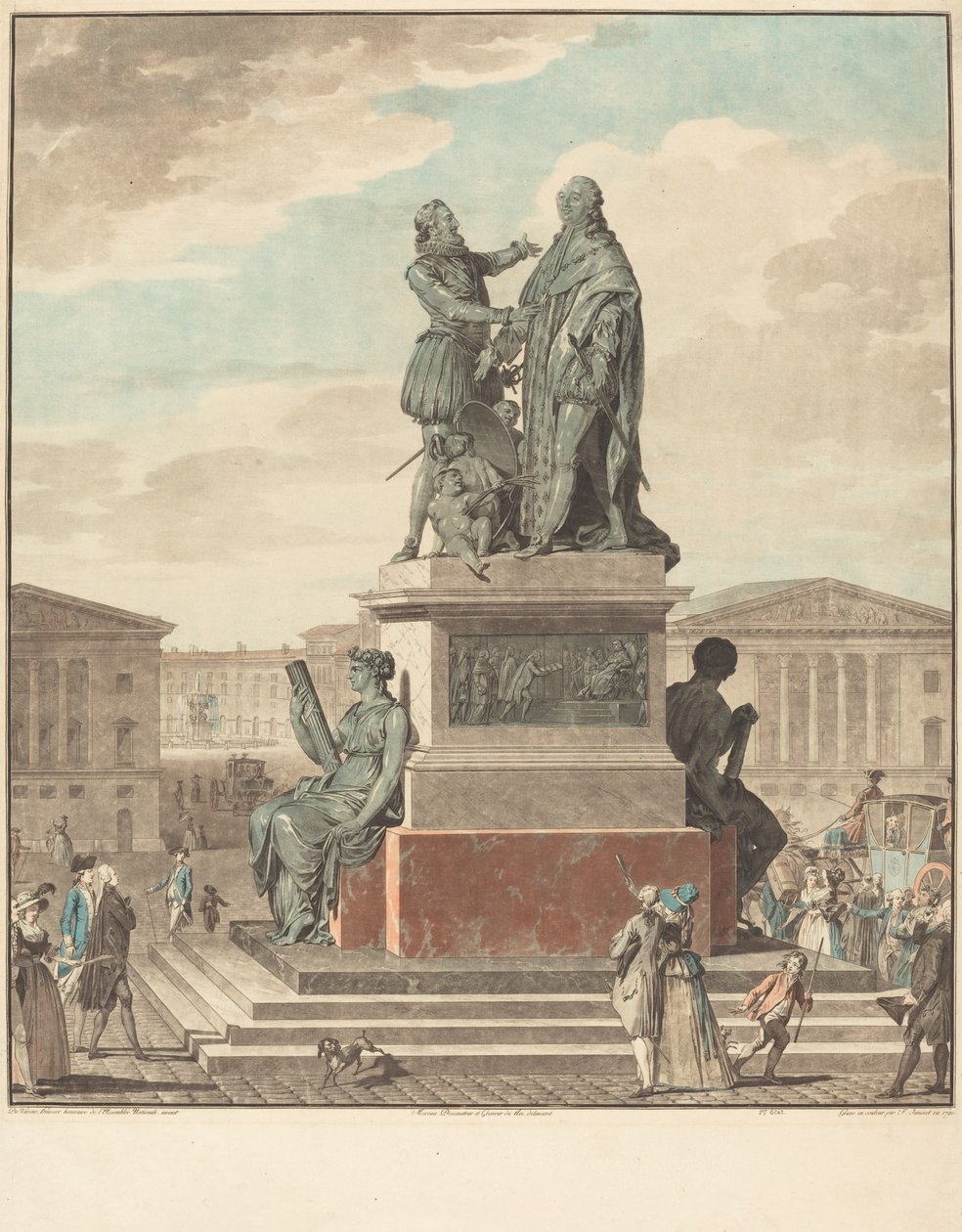 Entwurf eines Denkmals für den König von Jean François Janinet after Jean Michel Moreau