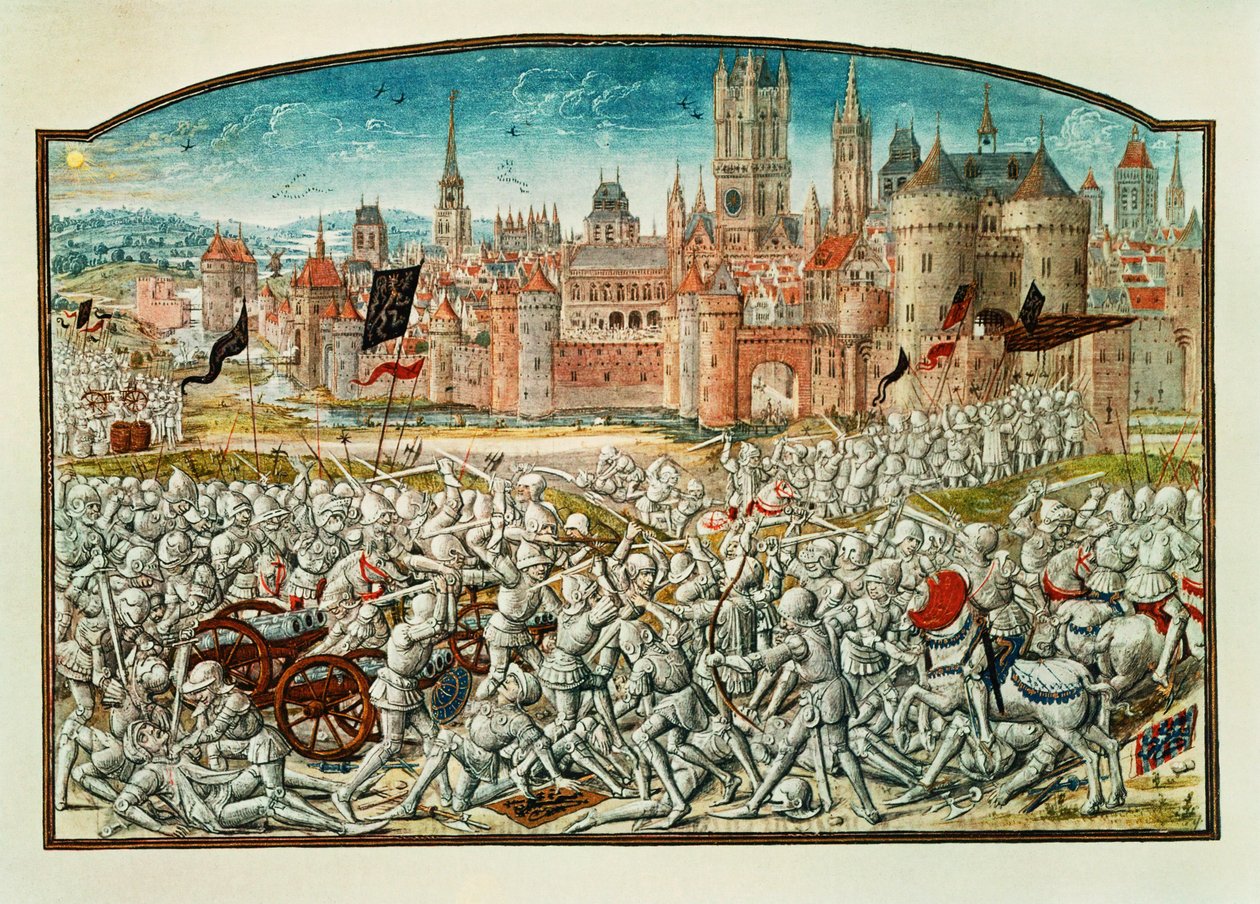 Sieg der Einwohner von Gent vor den Mauern von Brügge von Jean Froissart