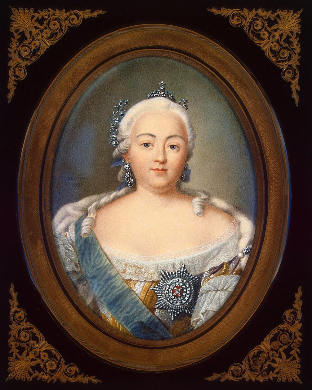 Porträt von Kaiserin Elisabeth Petrowna 1709-1762 von Jean Henri Benner