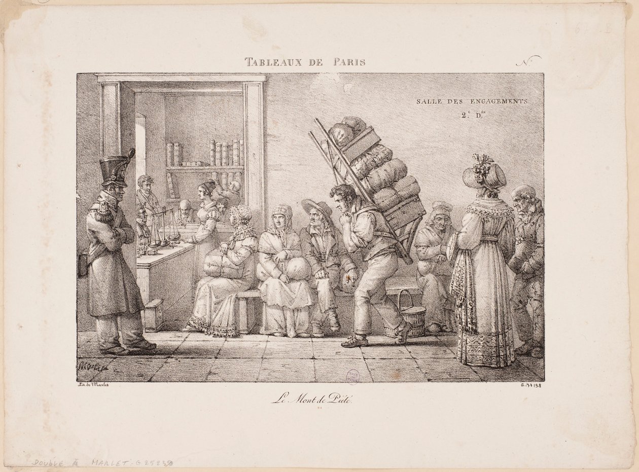 Tableaux de Paris. Le Mont de Piété. von Jean Henri Marlet