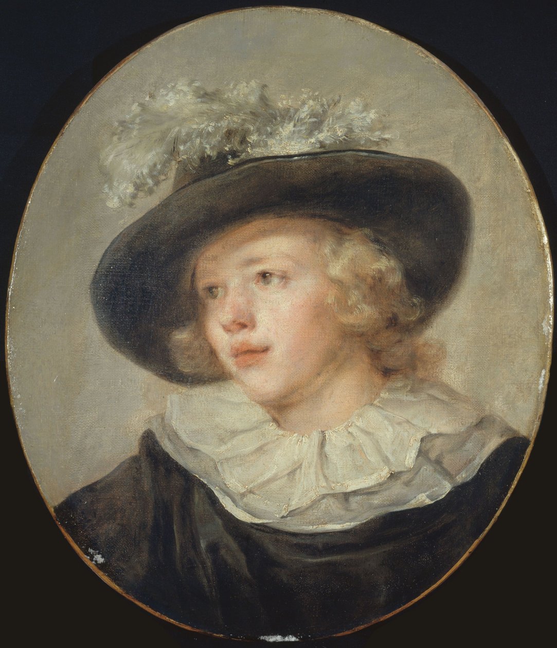Porträt eines jungen Jungen mit einem Federhut, um 1785 von Jean Honore Fragonard