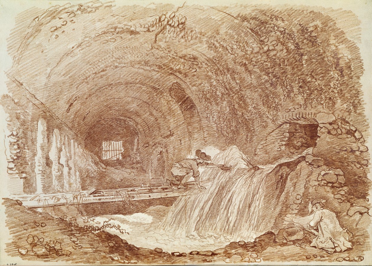 Ställe des Maecenas in Tivoli (Rötel auf Papier) von Jean Honore Fragonard