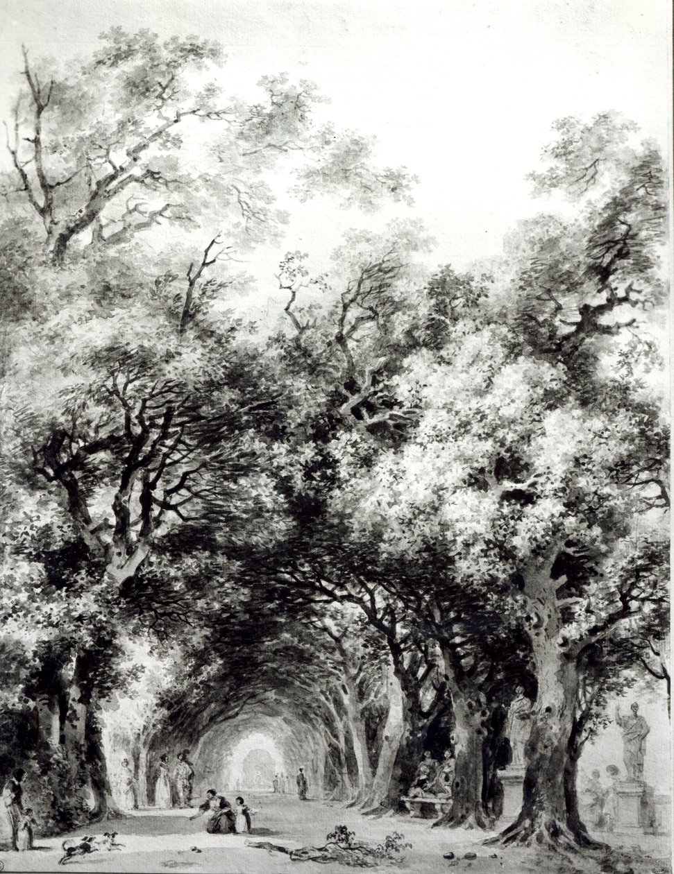 Die schattige Allee, ca. 1773-74 von Jean Honore Fragonard