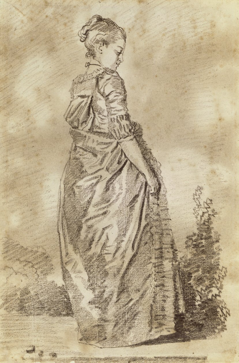 Junge Frau beim Gehen von Jean-Honore Fragonard