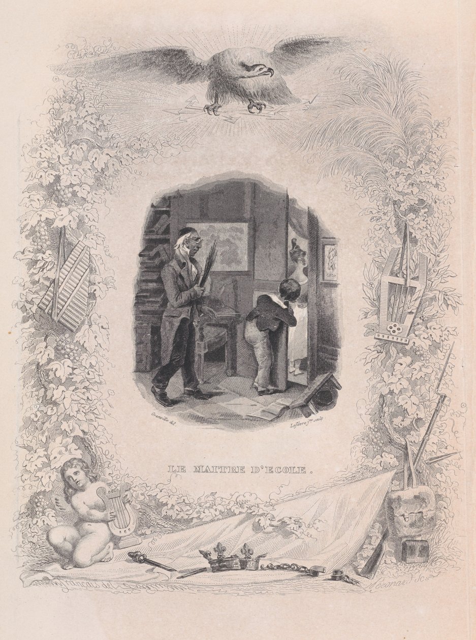Der Schulmeister aus Die Lieder von Béranger, 1829 von Jean Ignace Isidore Gérard