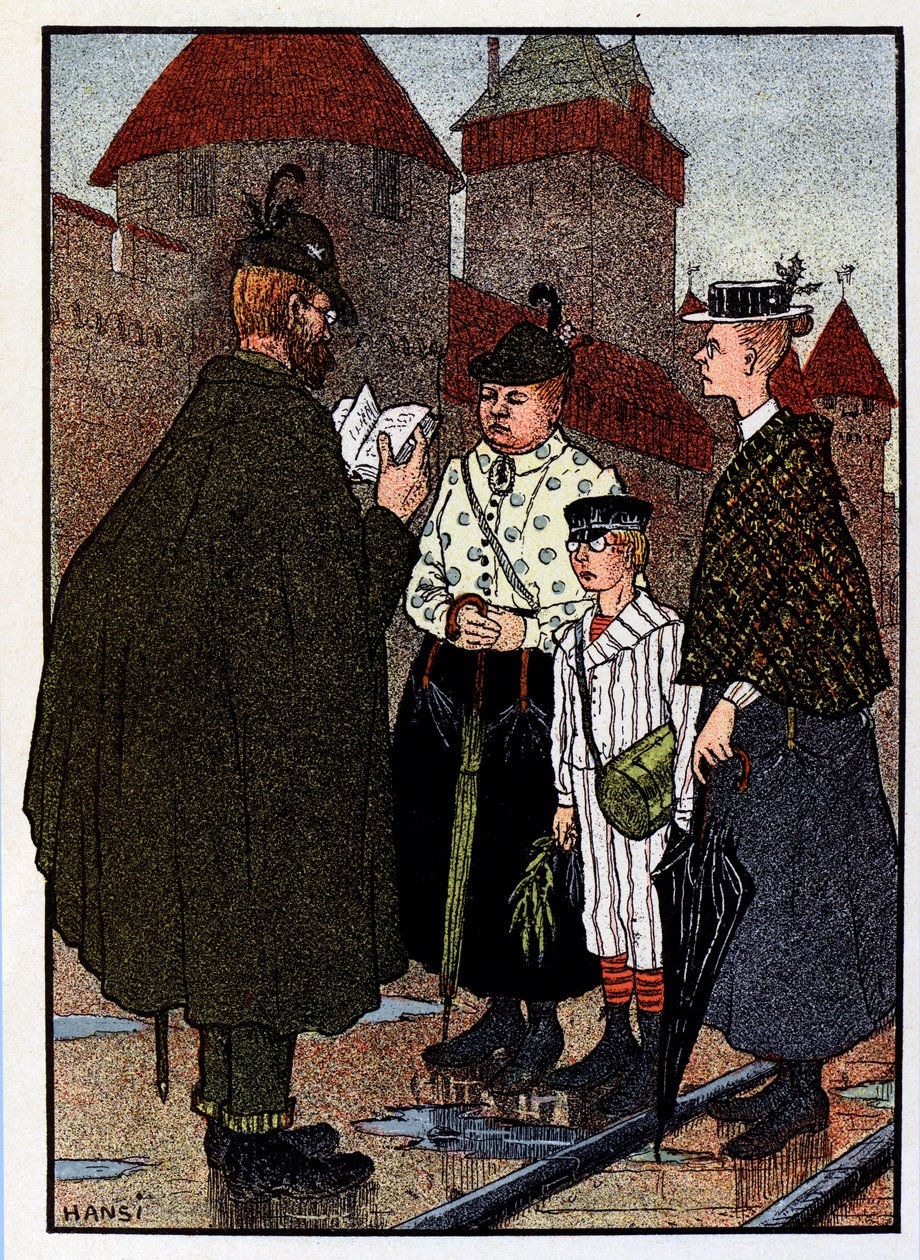Vogesen Bilder; Besuch des Schlosses von Jean Jacques (1873 1951) Waltz