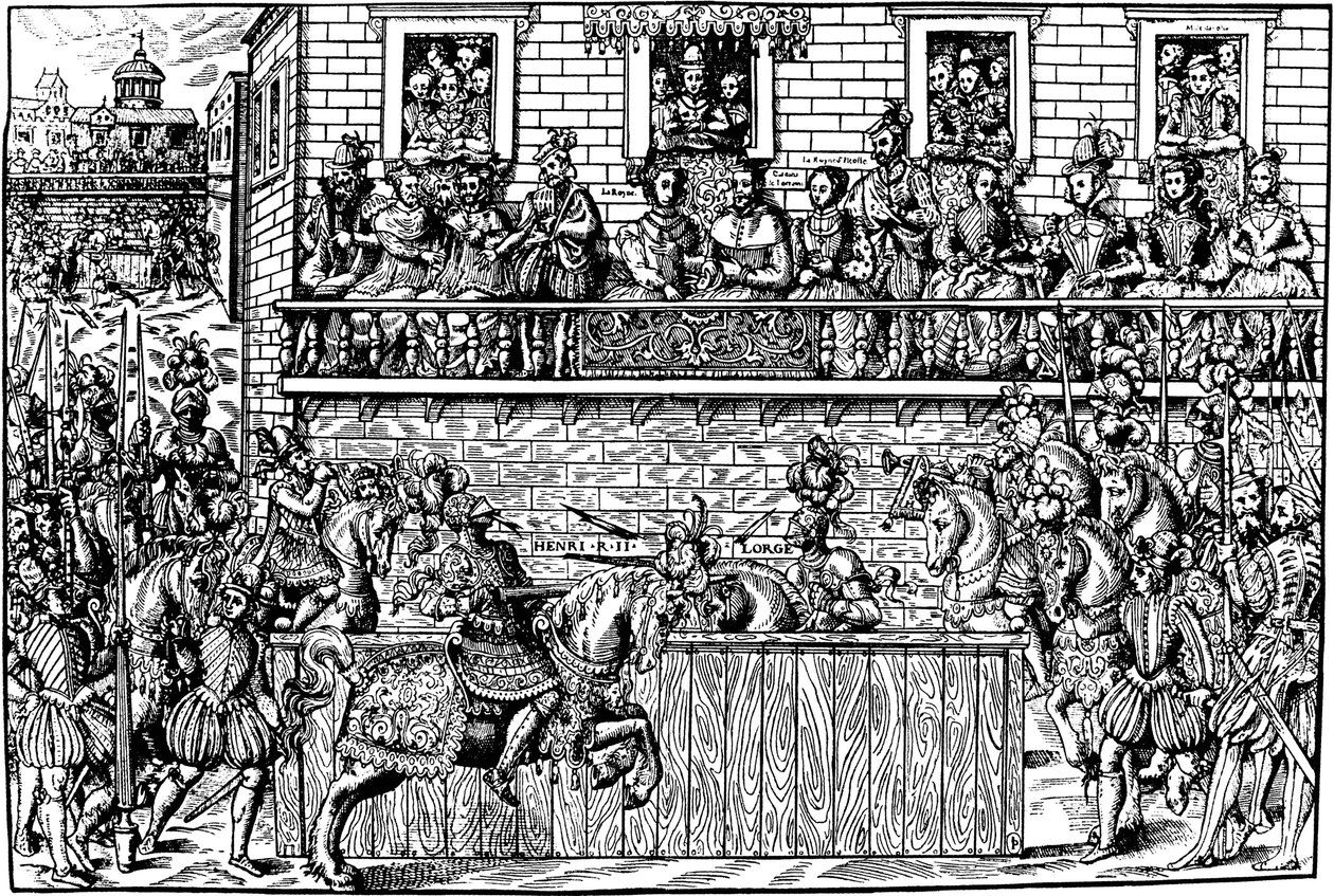 Tod von König Heinrich II. beim Turnier, 1559 von Jean Jacques Perrissin