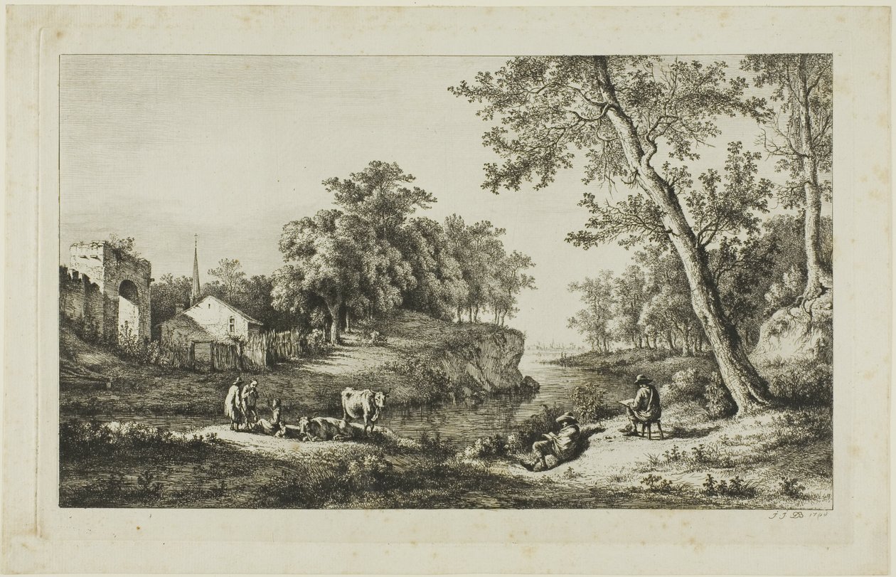 Rustikale Landschaft in Ambronay von Jean Jacques de Boissieu