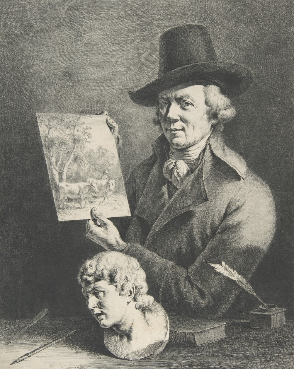 Selbstporträt mit Kühen, 1796 von Jean Jacques de Boissieu