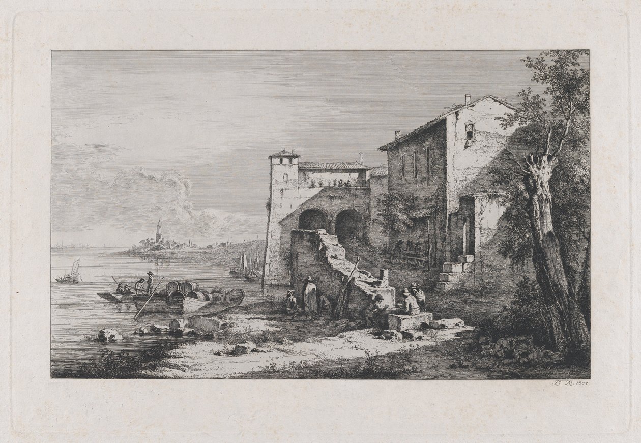 Ansicht des alten Zollhauses in Rom, 1807 von Jean Jacques de Boissieu