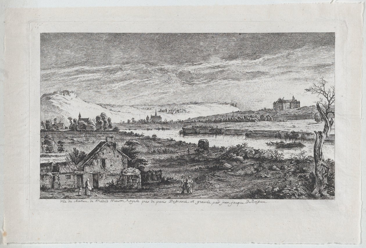 Ansicht des Schlosses von Madrid, in der Nähe von Paris, 1764 von Jean Jacques de Boissieu