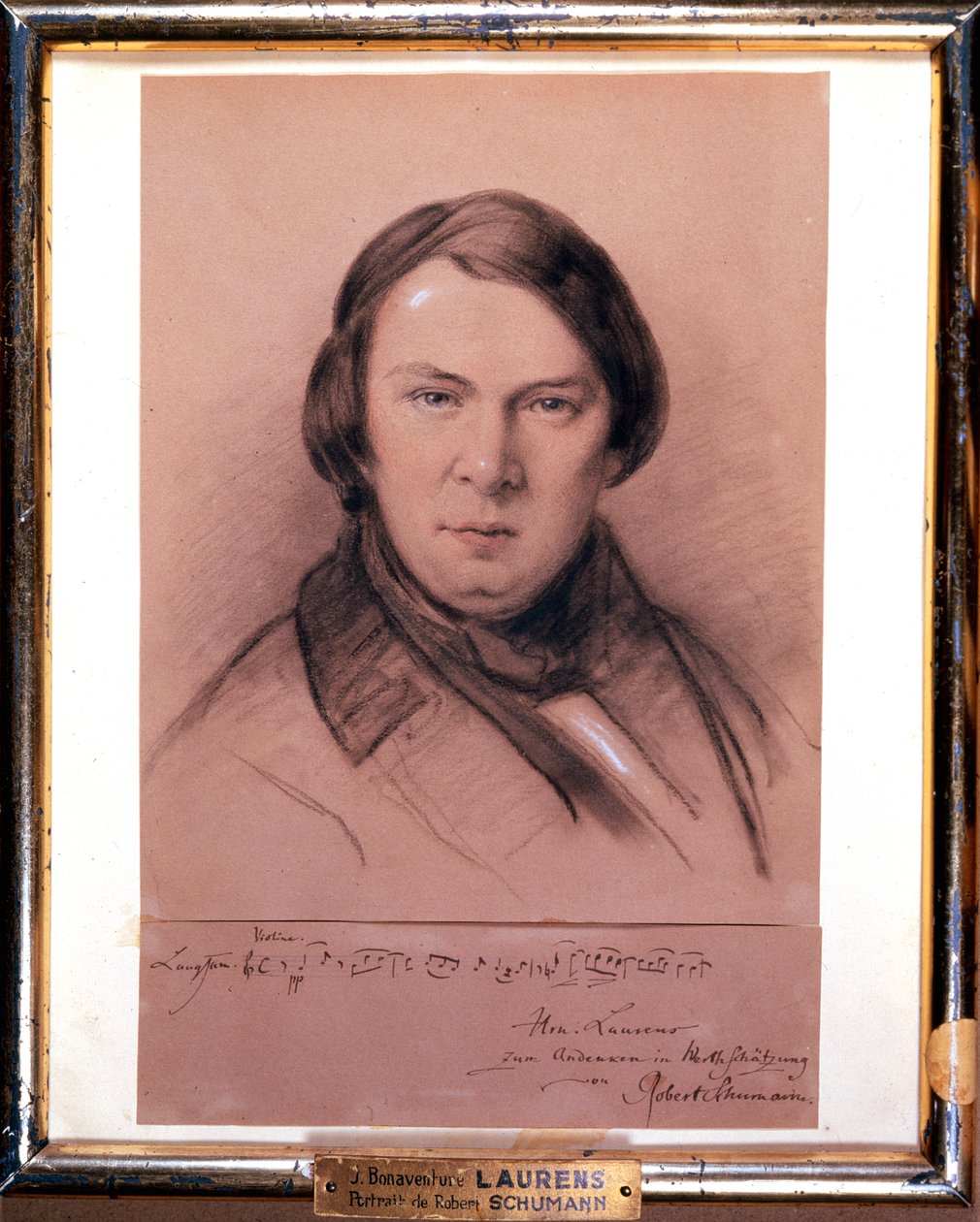 Robert Schumann, deutscher Komponist, Mitte des 19. Jahrhunderts von Jean Joseph Bonaventure Laurens