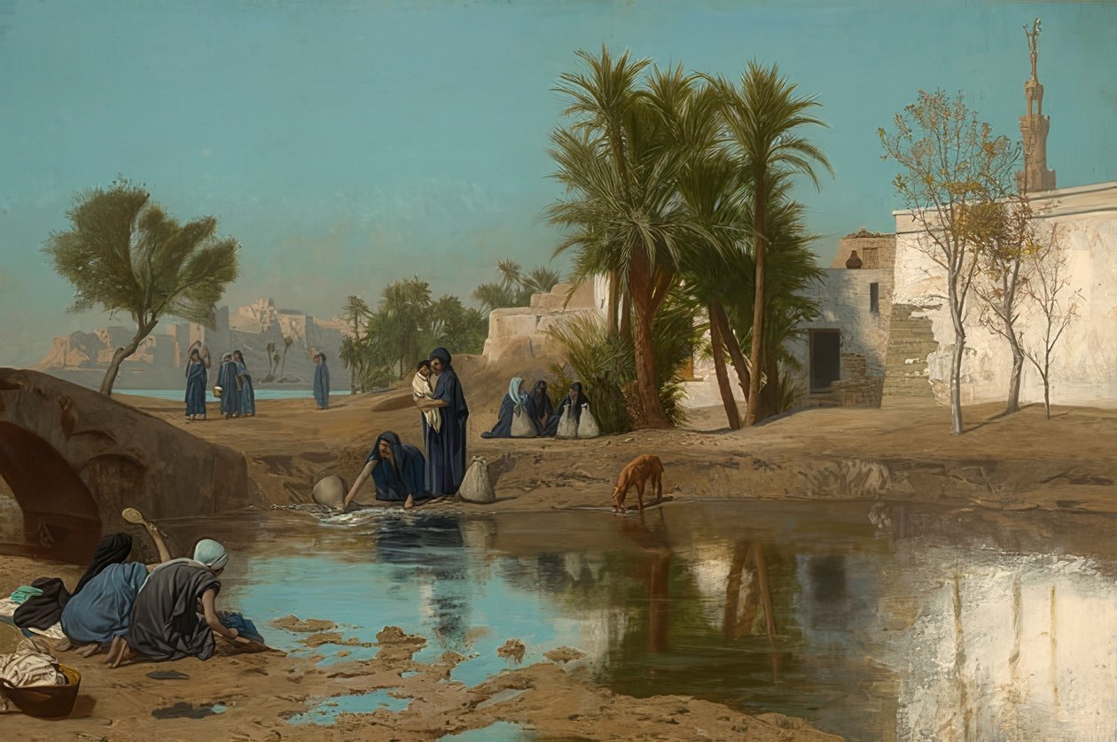 Fellachinnen beim Wasserschöpfen von Jean Leon Gerome
