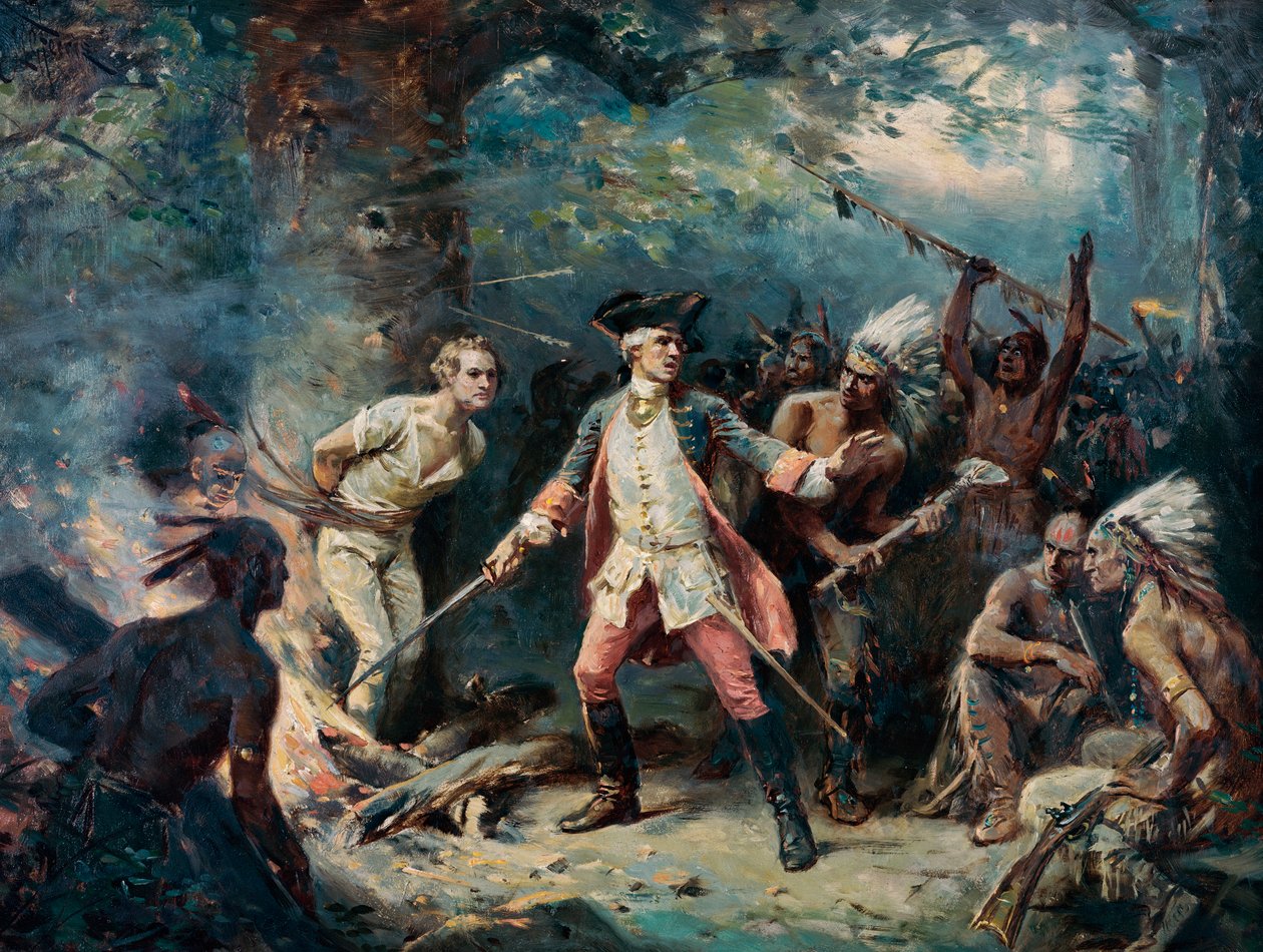 Die Rettung von Major Israel Putnam (1718-1790), Gefangener der Indianer von Jean Leon Gerome