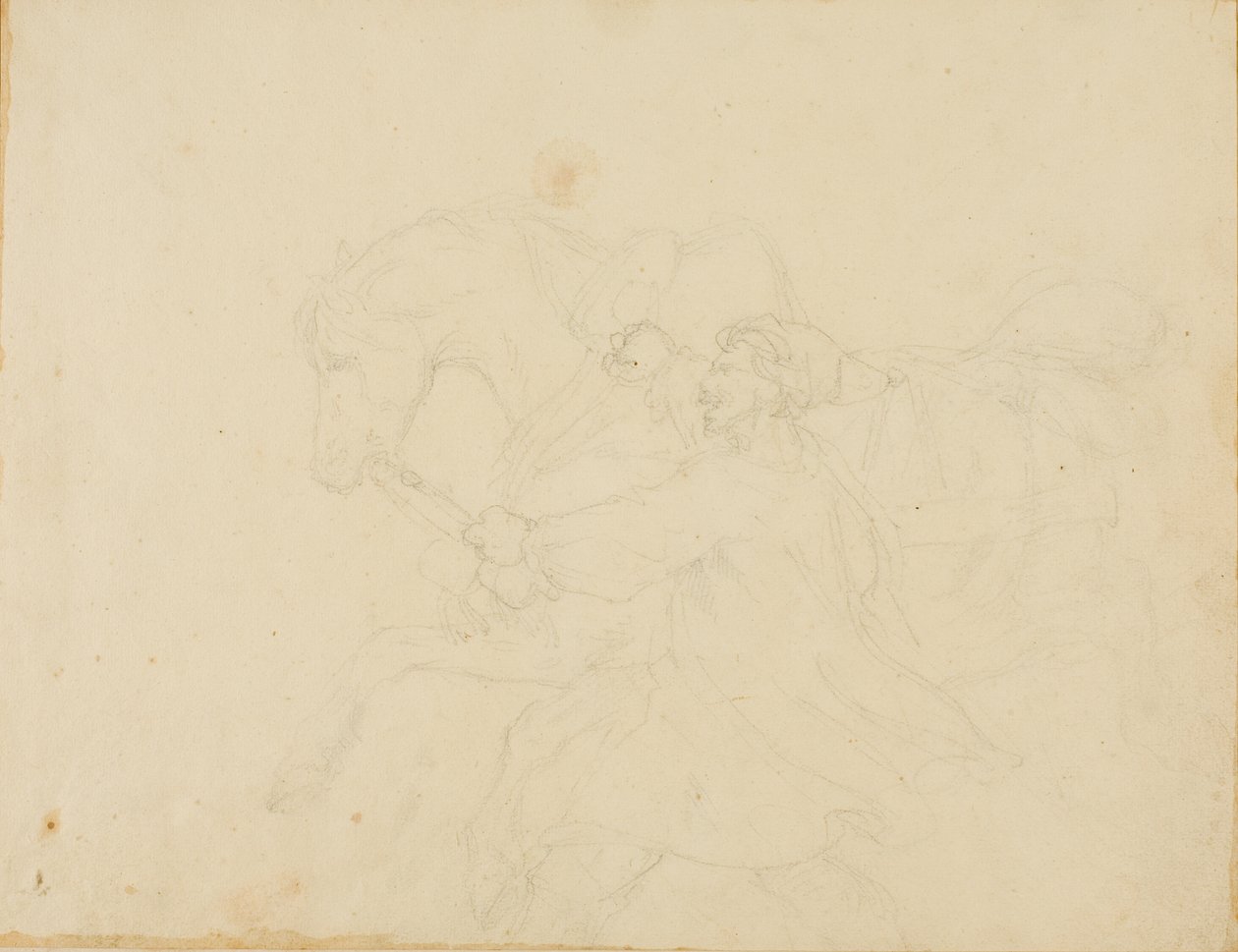 Stalljunge läuft neben einem Zugpferd von Jean Louis André Théodore Géricault