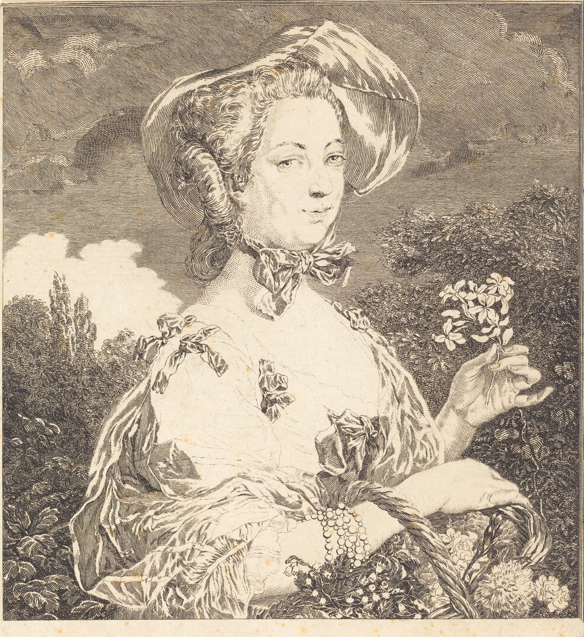 Die Marquise de Pompadour als schöne Gärtnerin von Jean Louis Anselin