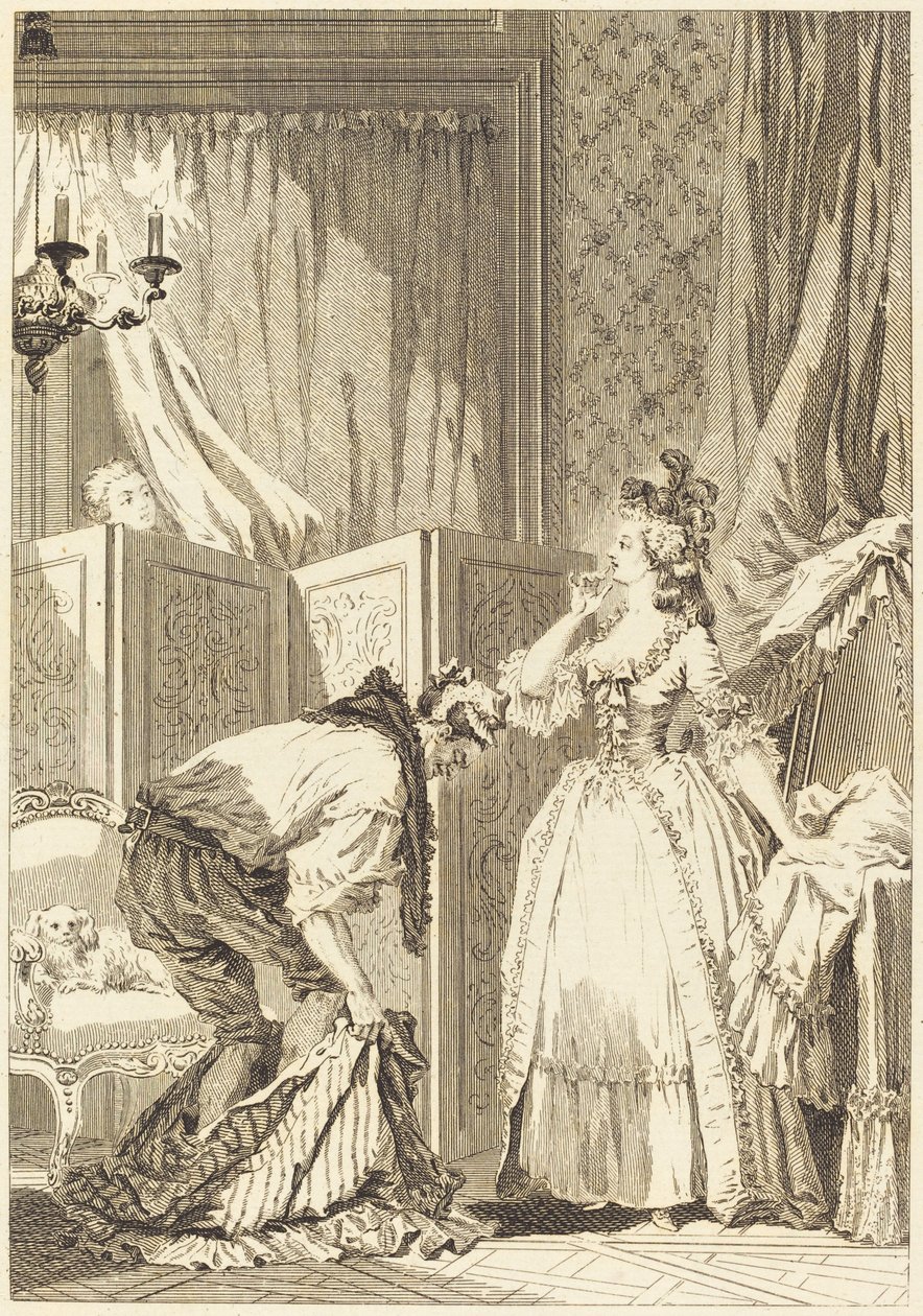 Der betrogene und zufriedene Ehemann von Jean Louis Delignon and Antoine Jean Duclos after Jean Honoré Fragonard