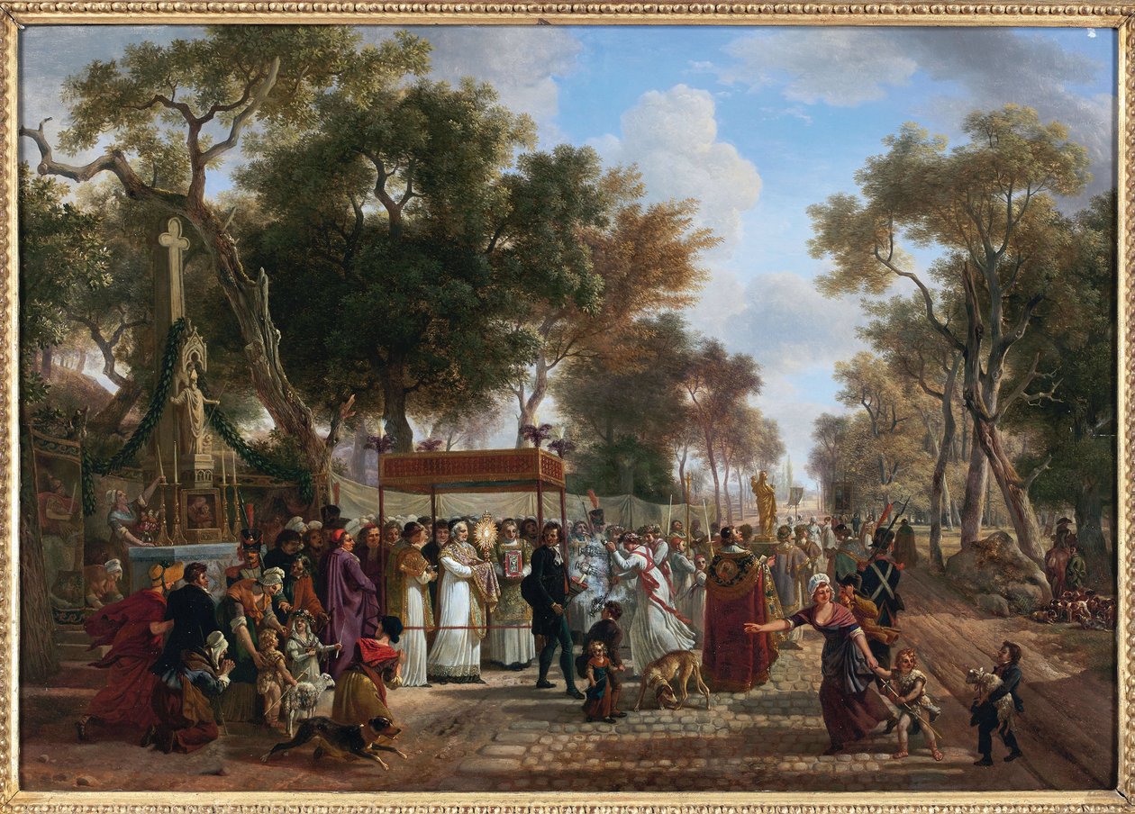 Die Fronleichnamsprozession in einem Dorf von Jean Louis Demarne
