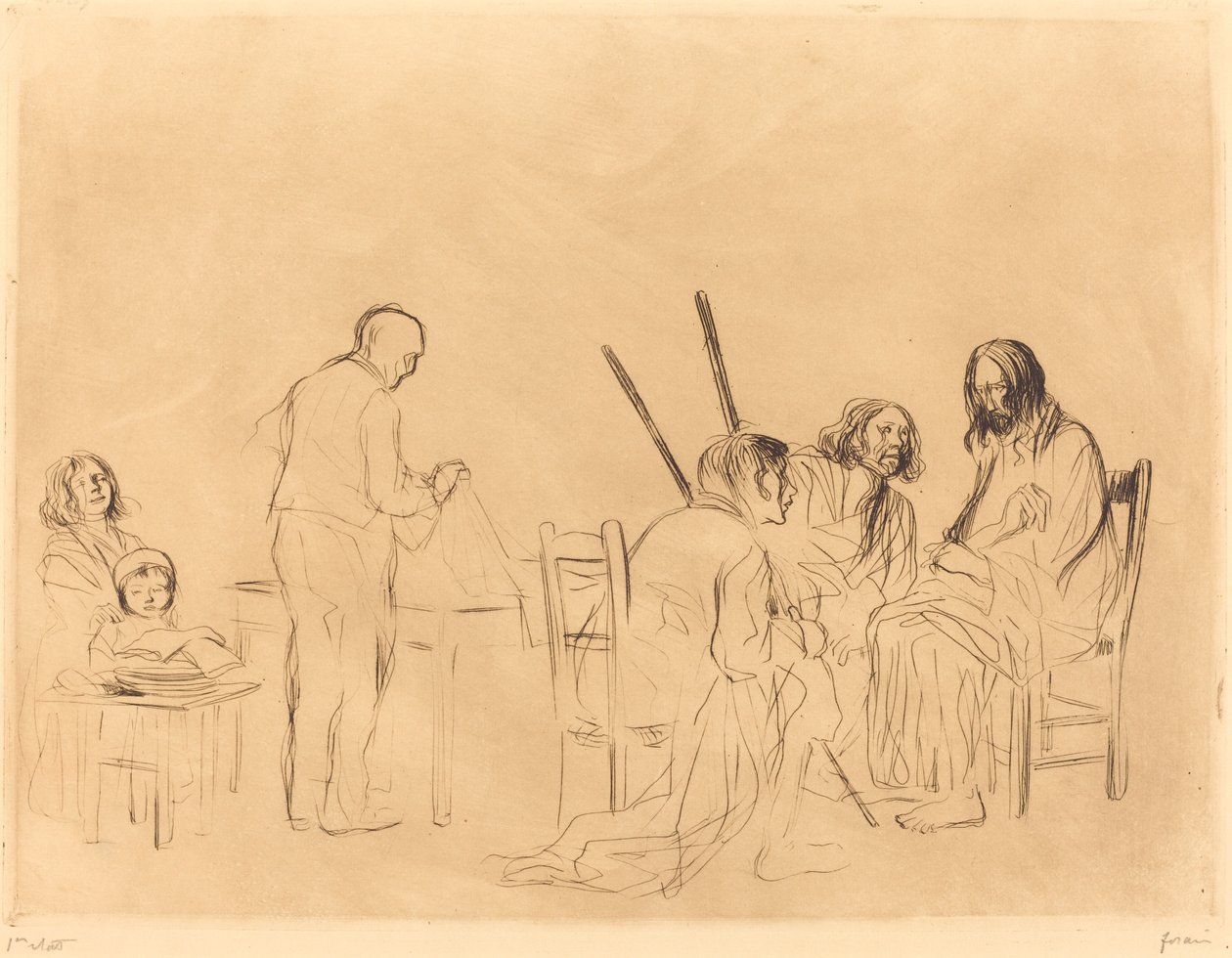 Vor dem Abendmahl in Emmaus (erste Platte) von Jean Louis Forain