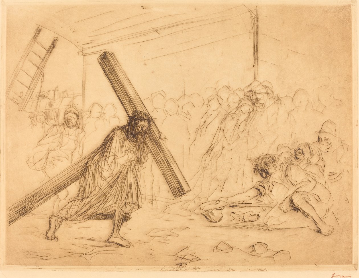 Christus trägt das Kreuz (vierte Platte) von Jean Louis Forain