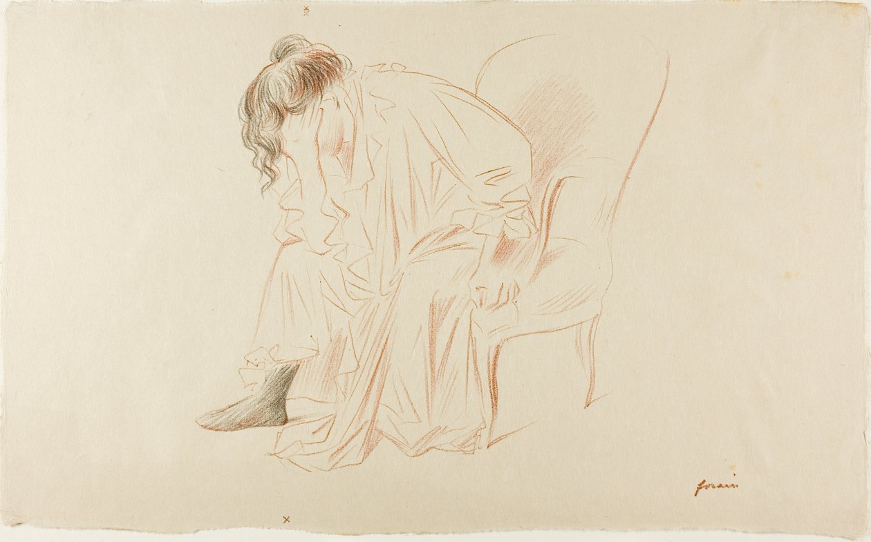 Sitzende Frau, Kopf in der rechten Hand von Jean Louis Forain