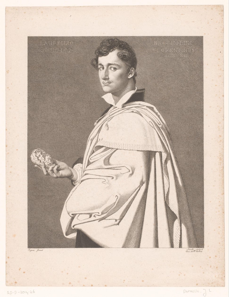 Porträt des Bildhauers Lorenzo Bartolini von Jean Louis Potrelle