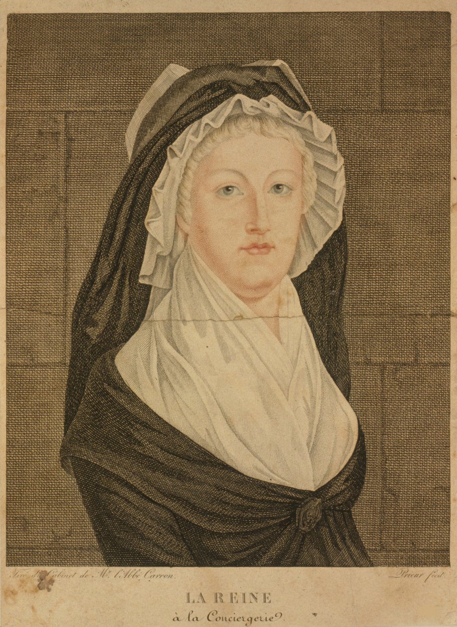 Marie Antoinette als Gefangene in der Conciergerie, 1793 von Jean Louis Prieur