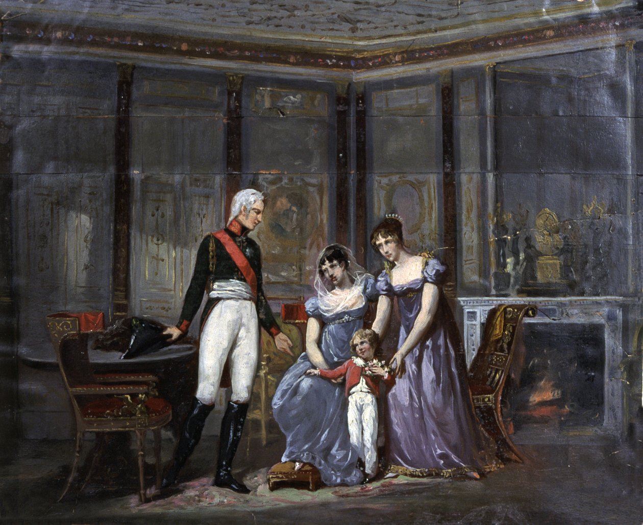 Die Kaiserin Josephine stellt ihre Tochter Hortense und ihren Enkel Louis-Napoléon dem Zar Alexander vor von Jean Louis Victor Viger du Vigneau